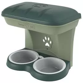 Миска Bama Pet настенная двойная зеленая для собак (2 х 1,6 л, Зеленый)