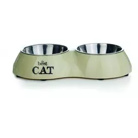 Миска Beeztees Best Cat 2in1 для кошек двойная бежевая (2 х 160 мл, Бежевый)