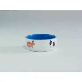 Миска Beeztees керамическая с изображением кролика (300 мл, Голубая)