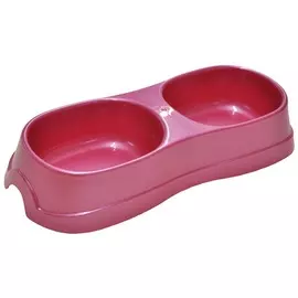 Миска Homecat Атлантис двойная для животных (28 х 12,5 х 5 см, Красный)