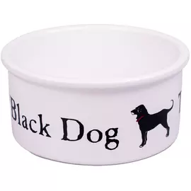 Миска КерамикАрт BLACK DOG керамическая белая для собак (600 мл, Белый)