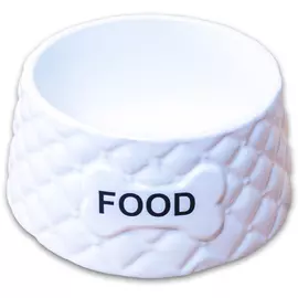Миска КерамикАрт керамическая Food белая для собак (680 мл, Белый)