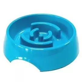 Миска SuperDesign Embraced Slow Down Bowl синяя меламиновая для медленного поедания для животных (900 мл, Синий)