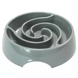 Миска SuperDesign Tornado Slow Down Bowl Торнадо серая меламиновая для медленного поедания для животных (900 мл, Серый)