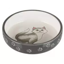 Миска Trixie для кошек короткомордых пород (0,3 л/ф 15 см, Серый)