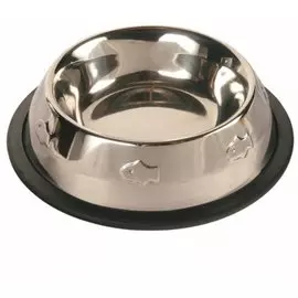 Миска Trixie металлическая с резинкой и чеканкой для кошки 24870