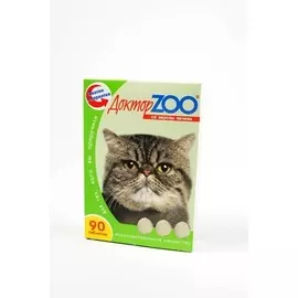 Мультивитаминное лакомство Доктор ZOO для кошек, 90 таб (Лосось)