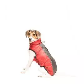 Нано плащ-дождевик Dog gone Smart Hexagon jackets светоотражающий красный для собак (25 см, Красный)