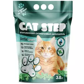 Наполнитель Cat Step Arctic Fresh Mint впитывающий силикагелевый с ароматом мяты для кошек (3,8 л, Зеленый)