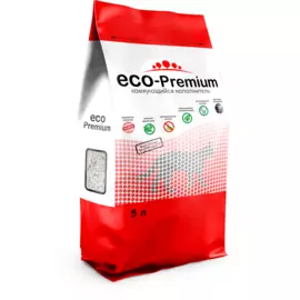Наполнитель ECO Premium Green комкующийся древесный без запаха для кошек (5 л, 1,9 кг, Зеленый)