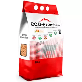 Наполнитель Eco Premium Персик древесный комкующийся с ароматом персика для кошек (20 л, (7,6 кг))