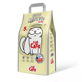 Наполнитель For Cats комкующийся с ароматом трав и цветов для кошачьих туалетов (5 л (4 кг))