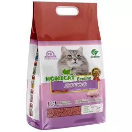 Наполнитель Homecat Ecoline Лотос комкующийся растительный для кошек (12 л, (5,1 кг))
