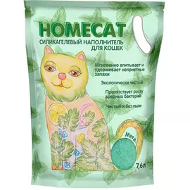 Наполнитель Homecat Мята силикагелевый для кошачьих туалетов (7,6 л, (3,3 кг))