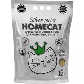 Наполнитель Homecat Silver Series премиум древесный для кошек (3 кг (15 л))