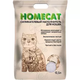 Наполнитель Homecat Стандарт впитывающий силикагелевый для кошачьих туалетов (12,5 л (5,07 кг))