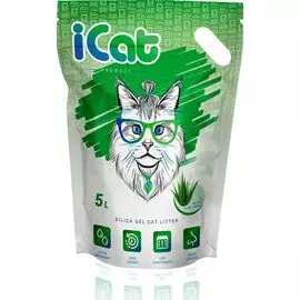 Наполнитель iCAT Aloe силикагелевый для кошек (5 л (2,1 кг))