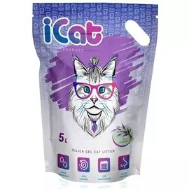 Наполнитель iCAT Lavander силикагелевый для кошек (5 л (2,1 кг))