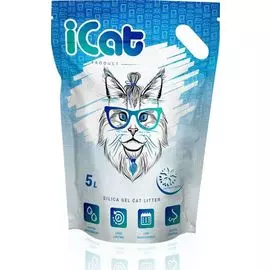 Наполнитель iCAT Snow Flakes силикагелевый для кошек (5 л (2,1 кг))