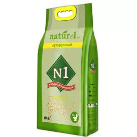 Наполнитель N1 Naturel комкующийся кукурузный для кошек (4,5 л (1,8 кг))