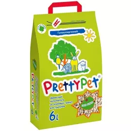 Наполнитель PrettyCat осиновый для птиц и грызунов (6 л (2 кг))