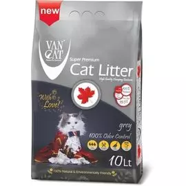 Наполнитель Van Cat Grey комкующийся с активированным углем, без пыли (10 л (8,8 кг))