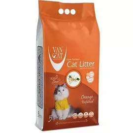 Наполнитель Van Cat Orange комкующийся без пыли с ароматом Апельсина (5 кг, Апельсин)