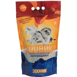 Наполнитель Зооник комкующийся глиняный для кошек (5 л (3 кг))