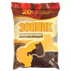 Наполнитель Зооник впитывающий глиняный для кошек (20 л (14,7 кг))