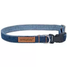 Ошейник Amiplay Denim Collection регулируемый темно-синий для собак (XL: 45-70 (b) см x 2,5 см, Темно-синий)
