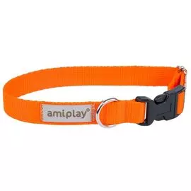 Ошейник Amiplay Samba регулируемый оранжевый для собак (S: 20-35 (b) см x 1,5 см, Оранжевый)
