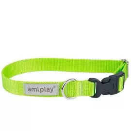 Ошейник Amiplay Samba регулируемый зеленый для собак (S: 20-35 (b) см x 1,5 см, Зеленый)