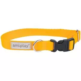 Ошейник Amiplay Samba регулируемый желтый для собак (S: 20-35 (b) см x 1,5 см, Желтый)