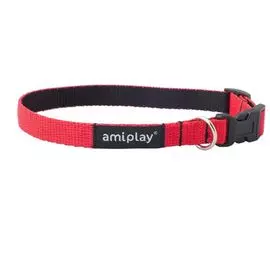 Ошейник Amiplay Twist регулируемый красный для собак (S 20-35 (b) см x 1 см, Красный)