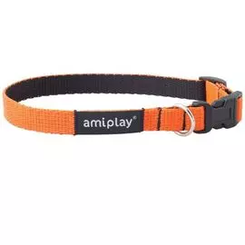 Ошейник Amiplay Twist регулируемый оранжевый для собак (S 20-35 (b) см x 1 см, Оранжевый)
