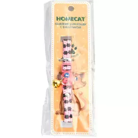 Ошейник Homecat Цветы с бубенчиком розовый для кошек (20-30 см)