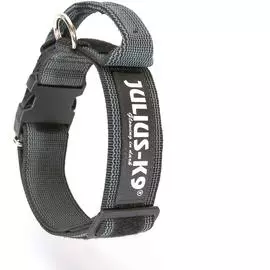 Ошейник Julius-K9 Color &amp; Gray с закрытой ручкой черно-серый для собак (38-53 см, 4 см, Черно-серый)