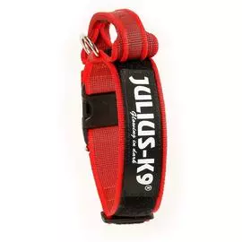 Ошейник Julius-K9 Color &amp; Gray с закрытой ручкой красно-серый для собак (38-53 см, 4 см, Красно-серый)