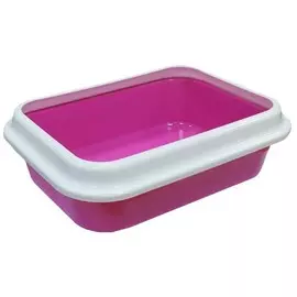 Лоток Zooexpress 11151 Leader с рамкой для кошек (46 х 34,5 х 14 см, В заказе будет случайный цвет)