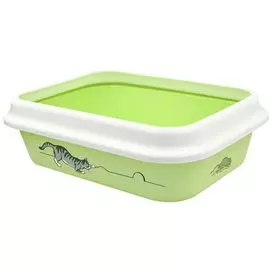 Лоток Zooexpress 11152 Leader с рамкой с рисунком для кошек (46 х 34,5 х 14 см)
