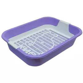 Лоток Zooexpress 11160 Мегакис с сеткой для кошек (45,5 х 34 х 10 см, В заказе будет случайный цвет)