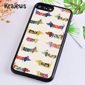 Krajews Dachshund Sausage Dog Beautiful Soft Phone Case For iPhone 14 5 6s 7 8 plus XR XS 11 12 13 pro max Samsung S21 S22ultra iPhone 6plus