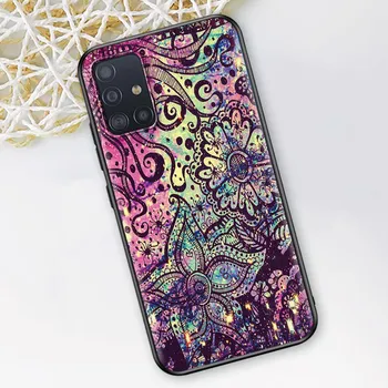 Mandala Sunflower Mandala Case for Samsung Galaxy A51 A12 A21s A71 A52 A31 A32 A02s A72 A11 A41 A22 A01 Black Soft Phone Cover Samsung A21