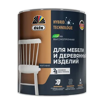 эмаль акриловая DUFA Для мебели и деревянных изделий белая 2л, арт.МП00-012544