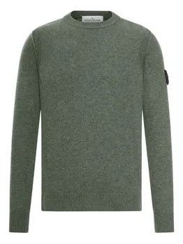 Свитер с круглым вырезом Stone Island, зеленый