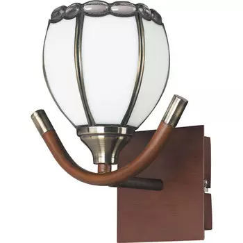 Настенное бра N-Light N-Light 607 607-01-51 antique brass + walnut + tiffany