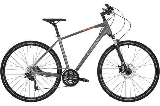 Кроссовый велосипед Carver Cinos 140 - 28 дюймов - Diamant - 2024, цвет Grau|anthracite silver neonred