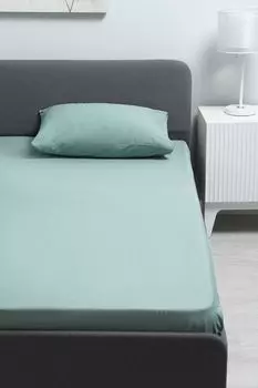 Простыня хлопковая Melange Emerald 21maison