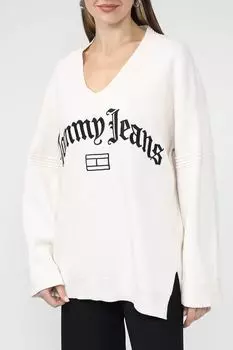 Пуловер с V-вырезом оверсайз кроя Tommy Jeans