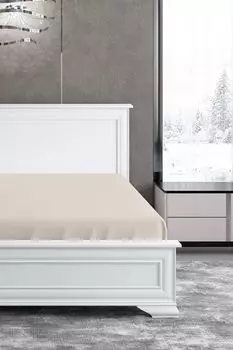 Простыня натяжная антибактериальная из сатина Песчаный берег Soft Silver